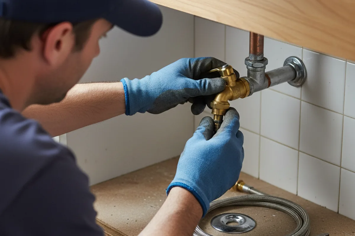 Shutoff valve and fitting work during Emergency Plumbing in Guthrie
